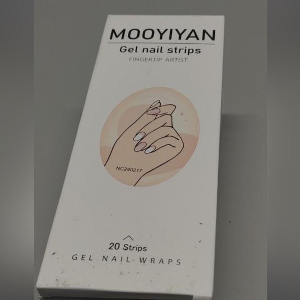 Gel Nail Strips Set White Glitter Winter 20 Pcs Mooyiyan NEW - Picture 5 of 5
